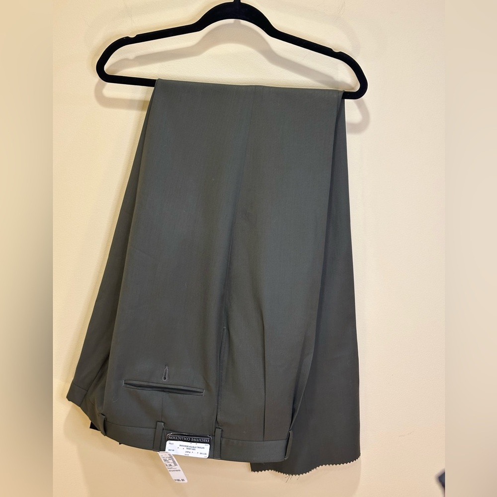 🌟2xHP🌟Jos. A. Banks Olive Green Exec. Collection 100% Wool Stretch Gabardine
